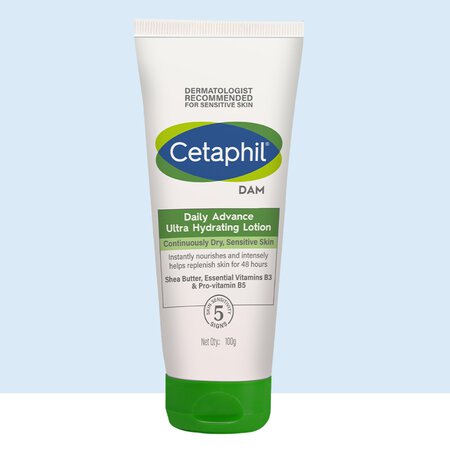 Cetaphil Daily Advance Ultra Hydrating Lotion for dry and sensitive skin, long-lasting moisturizer for face and body, gentle and effective, best for 2025.
