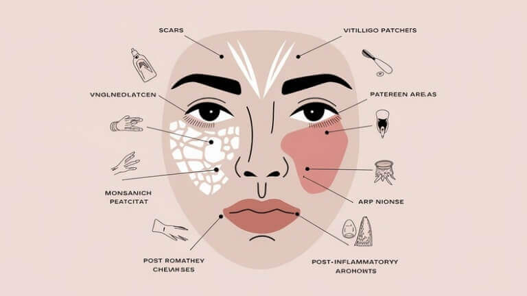 What causes hypopigmentation on the face?