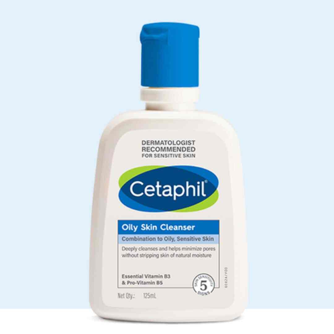 Cetaphil Oily Skin Cleanser with mild foaming formula for sensitive, oily, and acne-prone skin