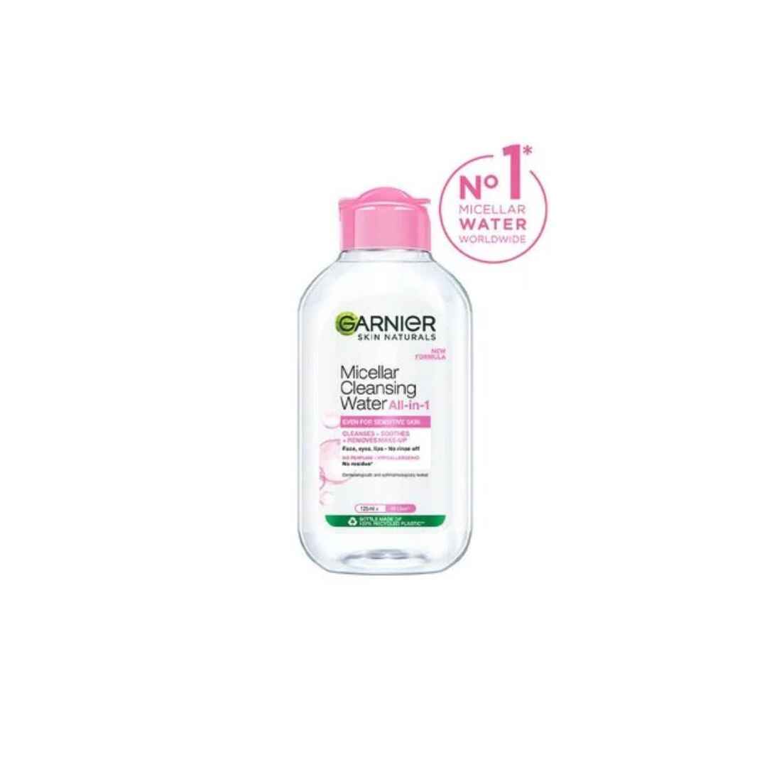 Garnier Micellar Water for Sunscreen & Makeup Removal 🛒 Budget Pick: Garnier Micellar Cleansing Water (125ml)
