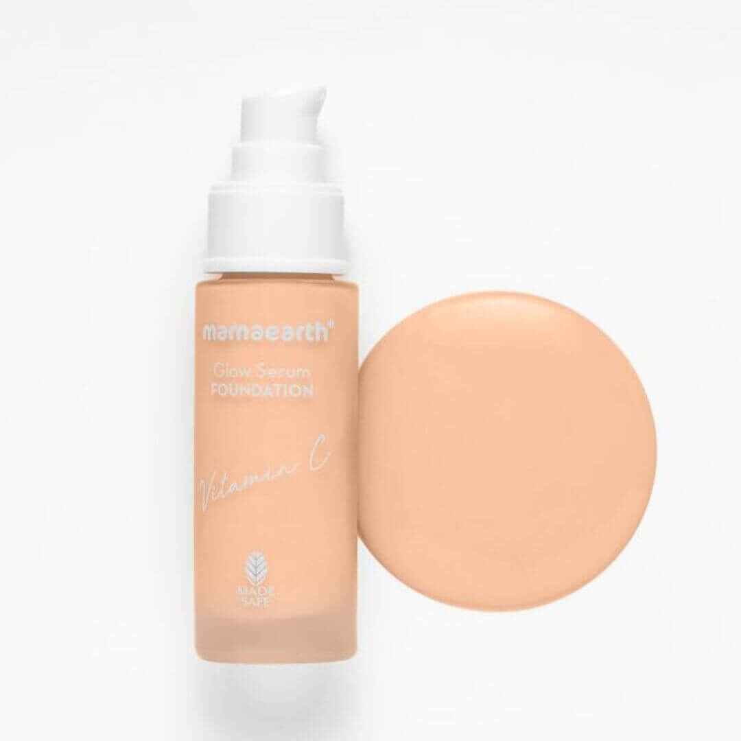 Mamaearth Glow Serum Matte Liquid Foundation, 12-Hour Stay, 04 Sand Glow, 30ml, for All Skin Types