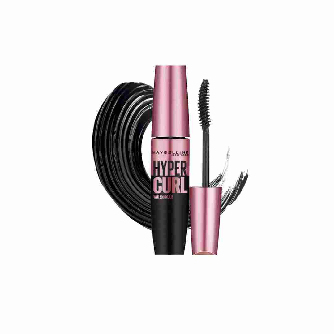 Maybelline New York Hypercurl Mascara in black, waterproof and long-lasting for curled lashes