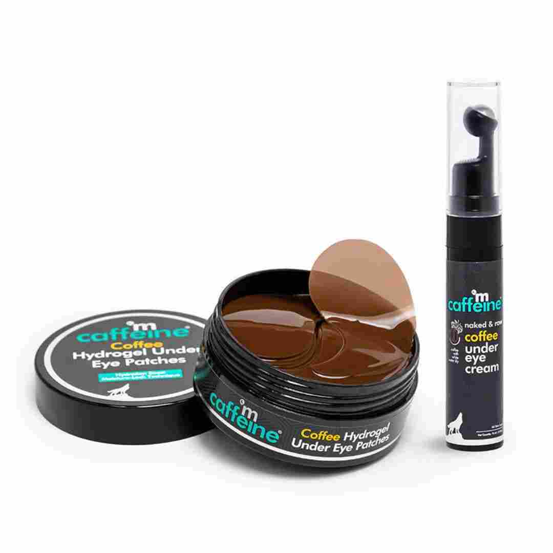 mCaffeine Coffee Under Eye Cream & Hydrogel Patches for dark circles, puffiness & fine lines.