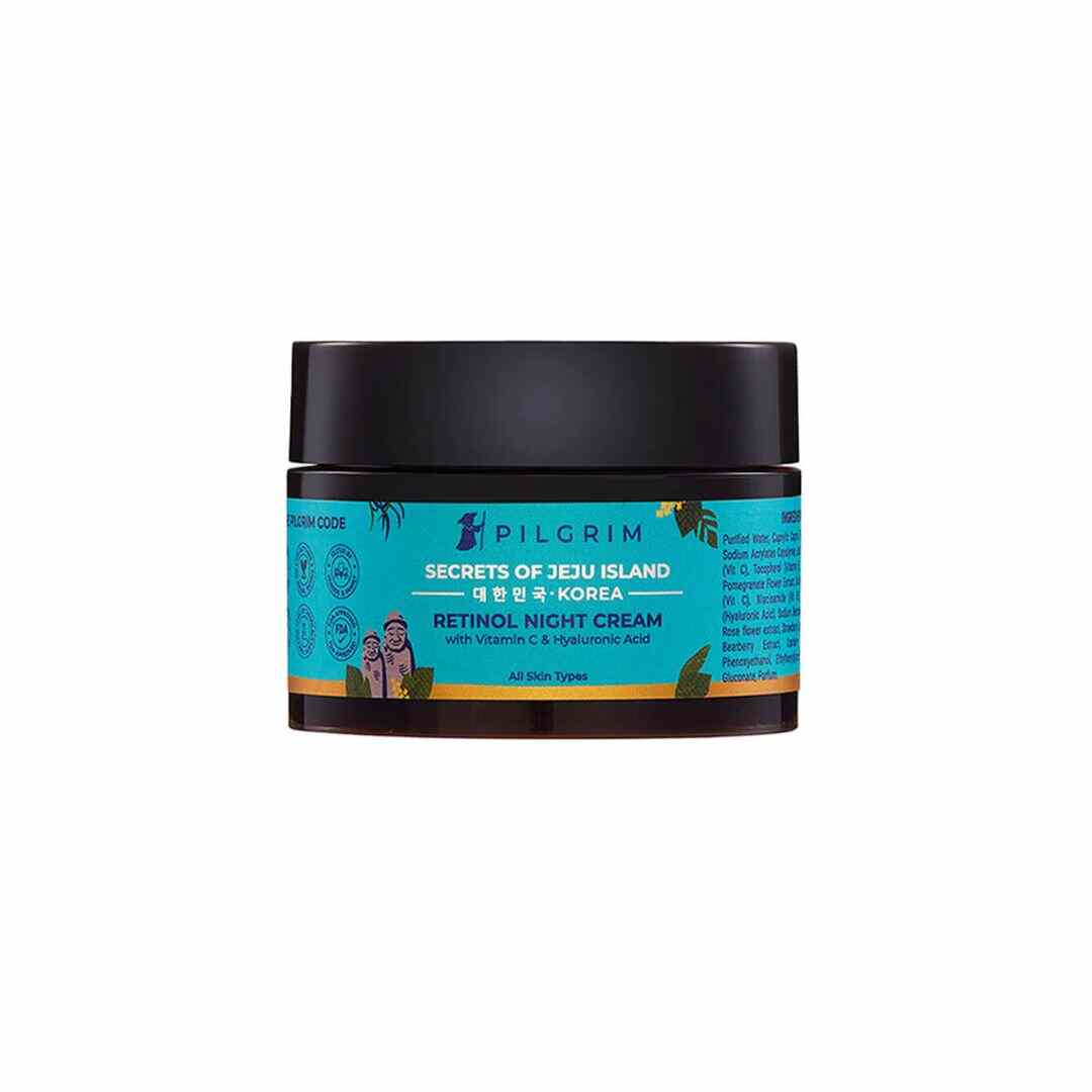 PILGRIM Korean Retinol Night Cream for youthful, wrinkle-free skin.